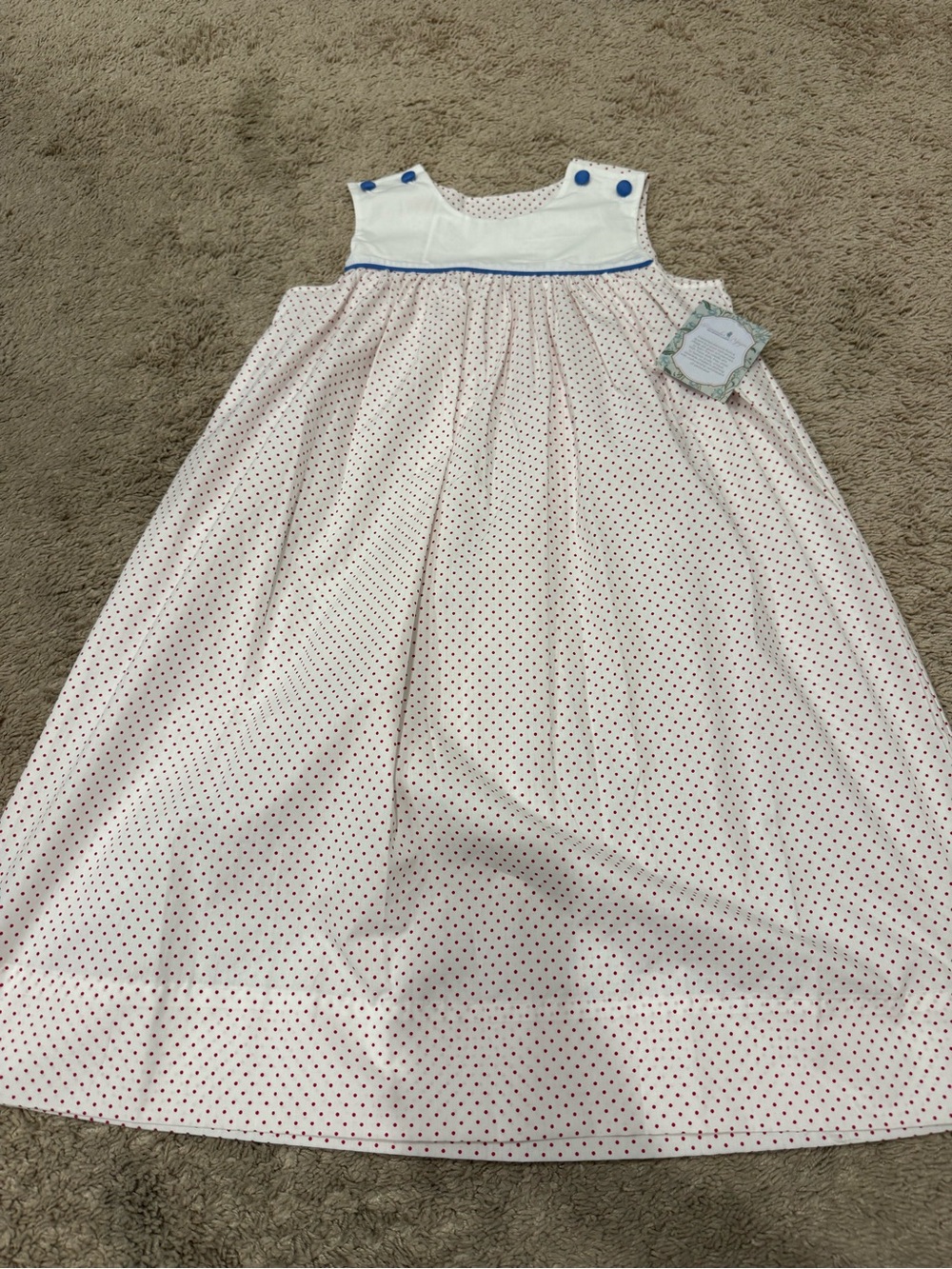 Remember Nguyen Girls Red Polka Dot Sleeveless Dress Size 8 NWT